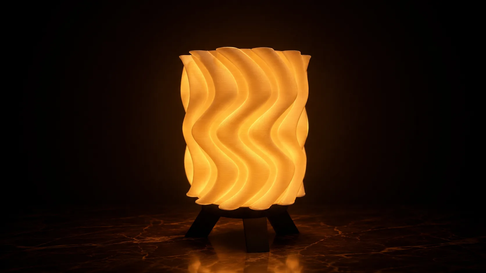Luminária Onda VELLUM acesa